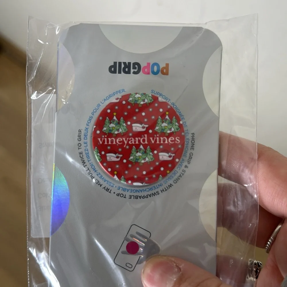 Vineyard Vines Nautical Red Whale Pop Sockets PopGrip with Christmas Design